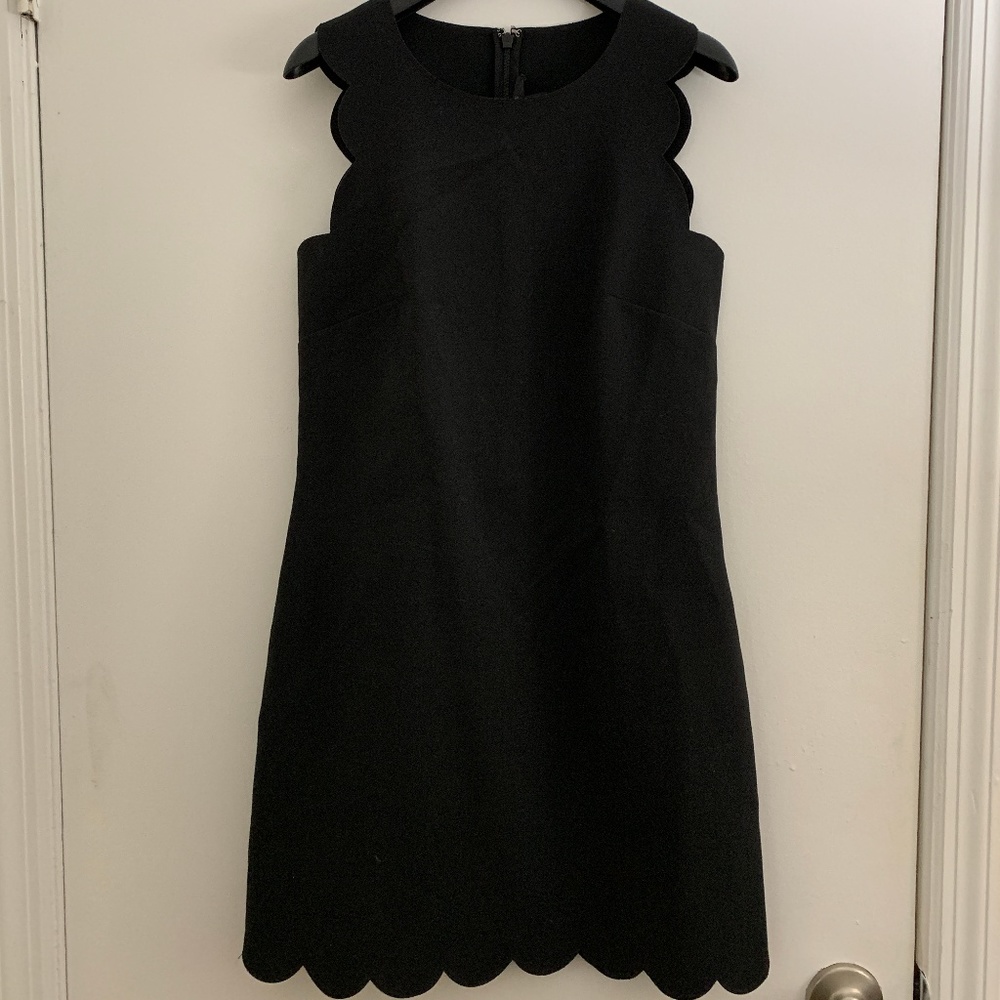 J. Crew Black Scalloped Dress